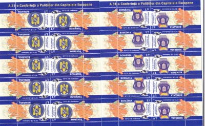 CONFERINTA POLITIILOR DIN CAPITALELE EUROPENE,MINICOLI,Lp.1834c,2009, MNH. foto