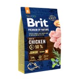 Hrana uscata caini, Brit Premium by Nature, punga 3 kg, talie medie, junior M, carne de pui