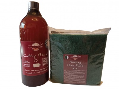 Prep&amp;#039;N&amp;#039;Shine-Cutting Board Oil &amp;amp; Hand Pad&amp;rsquo;s Mix Abrasive alb,negru,verde,1000 ml foto