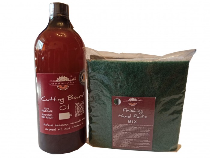 Prep&#039;N&#039;Shine-Cutting Board Oil &amp; Hand Pad&rsquo;s Mix Abrasive alb,negru,verde,1000 ml