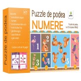 Puzzle Podea Numere Gama, 32 Piese, 1.8m, Carte Activitati, Romana, 3-5 Ani, Joc Educativ, Brosata