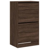 Dulap de pantofi 2 sertare rabatabile, stejar maro, 60x42x108cm