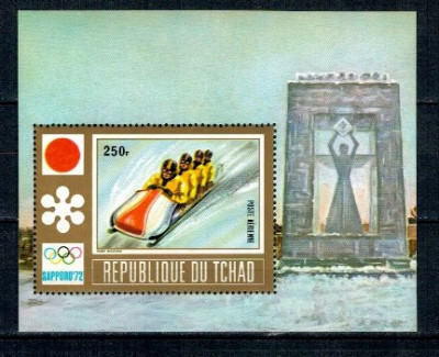 Tchad 1972 - JO Sapporo, bob, colita neuzata foto