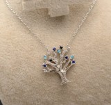 Lantisor Cu Pandativ DIn Argint --&quot;Deep Colorful Tree of Life&quot;- ARG144B, Argintboutique