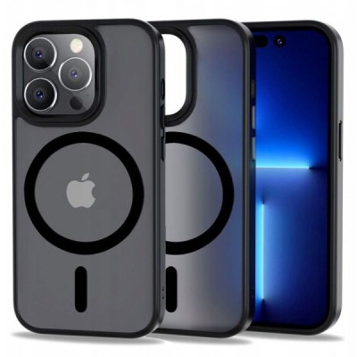 Husa MagSafe pentru Apple iPhone 14 Pro Max, Tech-Protect, Magmat, Neagra foto