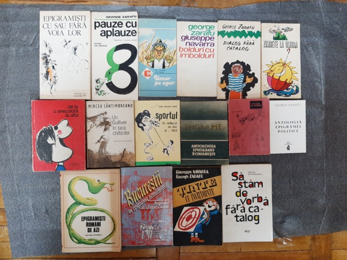 16 vol. diverse epigrame, umor (George Zarafu, Mircea Sintimbreanu, Navarra etc)