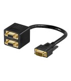 Splitter VGA - 2x VGA mama aurit dubla ecranare, Oem