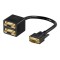 Splitter VGA - 2x VGA mama aurit dubla ecranare
