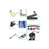 Cumpara ieftin Set Accesorii GoPro SJCAM Universal 50in1 Selfie Stick/Banda Suport Elastica/Suport Auto/Trepied/Geanta &ndash; Negru &icirc;n stoc