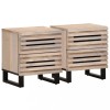 Gossi noptiere, 2 buc., 40x34x46 cm, lemn masiv mango albit