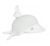 Sepcuta de soare 6 luni - 6 ani reglabila din bumbac muselina cu cozoroc pentru protectie, White