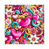 Cumpara ieftin Sticker decorativ, Inimi, Roz, 55 cm, 6487ST, Oem
