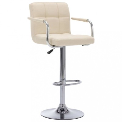 vidaXL Scaun de bar, crem, material textil foto
