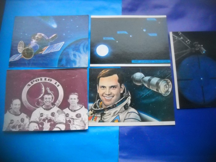 HOPCT LOT NR 920 DUMITRU PRUNARIU SI -COSMOS /SPACE -5 CARTI POSTALE-NECIRCULATE