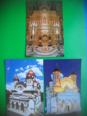 HOPCT LOT 3035 CATEDRALA SF NICOLAE . GALATI -3 CARTI POSTALE-NECIRCULATE foto