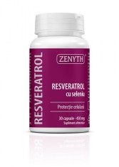 Resveratrol cu Seleniu, 30 capsule, actiune anti-aging si de protectie cardiovasculara, 450 mg capsula, ZENYTH