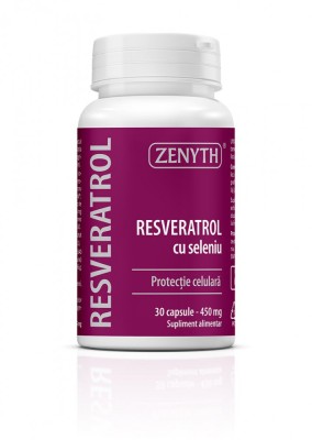 Resveratrol cu Seleniu, 30 capsule, actiune anti-aging si de protectie cardiovasculara, 450 mg capsula, ZENYTH foto