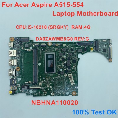 Placa de baza noua pentru Acer Aspire A515-54G cod NB.HS811.002 cu procesor I5-10210U 4GB memorie si cip video N17S-G5 cu 2GB video foto