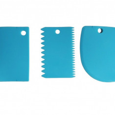 Set 3 Spatule flexibile pentru Ornare torturi, Albastru, 11 cm, 323COF-1