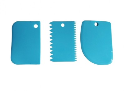 Set 3 Spatule flexibile pentru Ornare torturi, Albastru, 11 cm, 323COF-1 foto