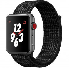 Curea iUni compatibila cu Apple Watch 1/2/3/4/5/6/7, 40mm, Nylon Sport, Woven Strap, Midnight Black foto