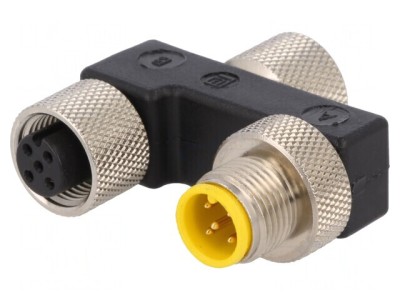 Adaptor &amp;icirc;n T M12 Tată-Mamă x2 pentru DeviceNet/CANopen foto