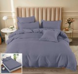 Cumpara ieftin Lenjerie Pat Unicolor Perfect Ue035, Bumbac, 4 Piese, Cu Elastic, Albastru, Gri