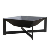 Incalzitor pentru terasa/gradina, Square Fire Pit KRO-1077, Otel, Negru, 600x600x300 mm, grosime 3 mm, VivaTechnix