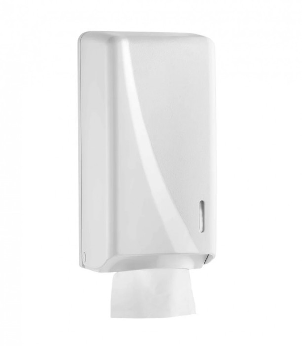Dispenser din plastic pentru hartie igienica pliata bulk, 500 coli