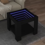 Cumpara ieftin Măsuță de cafea cu LED, negru, 53x53x45 cm, lemn prelucrat