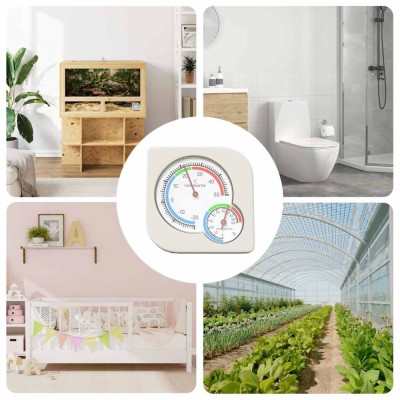 vidaXL Higrometru Termic Alb 7,5 x 7,5 x 1,2 cm ABS 876742 foto