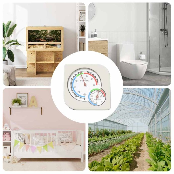 vidaXL Higrometru Termic Alb 7,5 x 7,5 x 1,2 cm ABS 876742