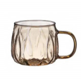 Cana din sticla borosilicata, 450 ml, GOLDIE, 8.5x8.5 cm