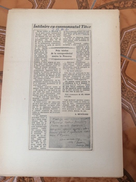 Misiunea Vostok 2 , 6 - 7 august 1961 - articole din presa vremii-Gherman Titov