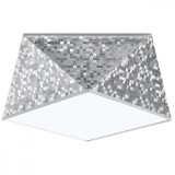 Lustră De Tavan Hexa Argint Pvc Cu 1 Bec Geometric Modern De Interior