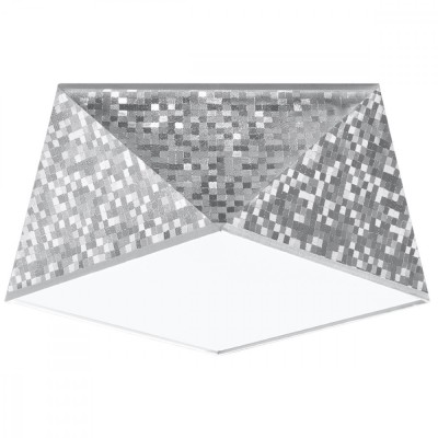 Lustră De Tavan Hexa Argint Pvc Cu 1 Bec Geometric Modern De Interior foto