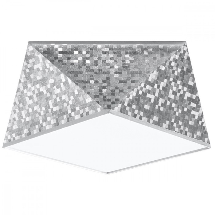 Lustră De Tavan Hexa Argint Pvc Cu 1 Bec Geometric Modern De Interior