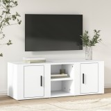vidaXL Comodă TV, alb, 100x31,5x35 cm, lemn prelucrat