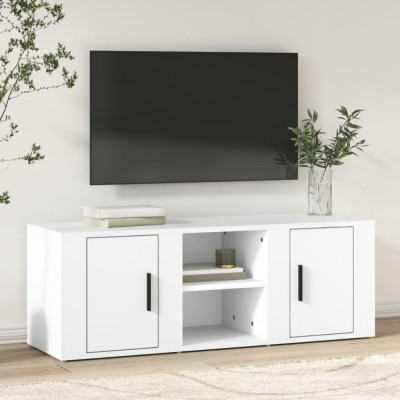 Comoda TV, alb, 100x31,5x35 cm, lemn prelucrat GartenMobel Dekor foto