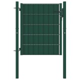 Gossi poarta de gard din pvc si otel, verde, 100x100 cm