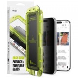 Folie de protectie Ecran Privacy Ringke Easy Slide pentru Apple iPhone 18 Pro Max, Sticla Securizata, Full Glue, Set 2 bucati