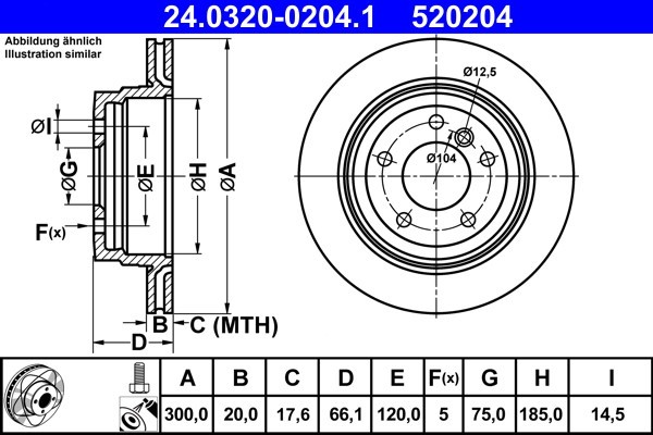 ATE 24.0320-0204.1 PowerDisc Disc frana