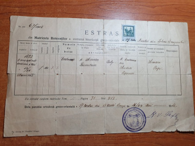 extras din matricola botezatilor-biserica greco-orientala scheii brasovului 1916 foto
