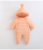 Combinezon roz somon pentru fetite, din fas (Marime Disponibila: 6-9 luni, Superbaby