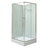 Cumpara ieftin Cabină de duș pătrată Polo White II, albă, cu cădiță de duș acrilică, 80x80x195 cm