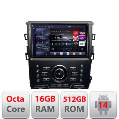 Navigatie Mondeo MK5 SYNC2 si SYNC 3 2015-2022 8 core QLED 2K 16+512 360 Android Waze USB Navigatie Internet Youtube Radio Edotec CarStore Technology foto