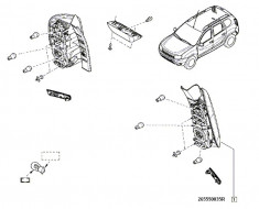 Lampa Spate Dacia Duster 2010-11.2013 , Stop Cu Lampa Ceata partea Stanga, OEM 265550035R foto