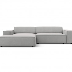 Coltar modular stanga 3 locuri, Jodie, Micadoni Home, BL, 224x166x70 cm, poliester, gri deschis