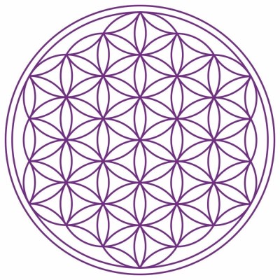 Abtibild sticker cu Floarea Vietii , Simbolul vietii &amp;amp;#8211; Violet mare foto