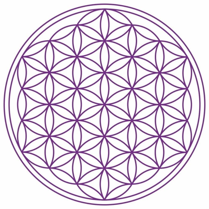 Abtibild sticker cu Floarea Vietii , Simbolul vietii &amp;#8211; Violet mare